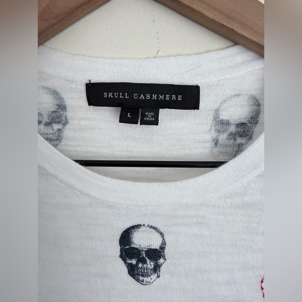 Skull Cashmere Sleeveless Top L - Picture 3 of 6